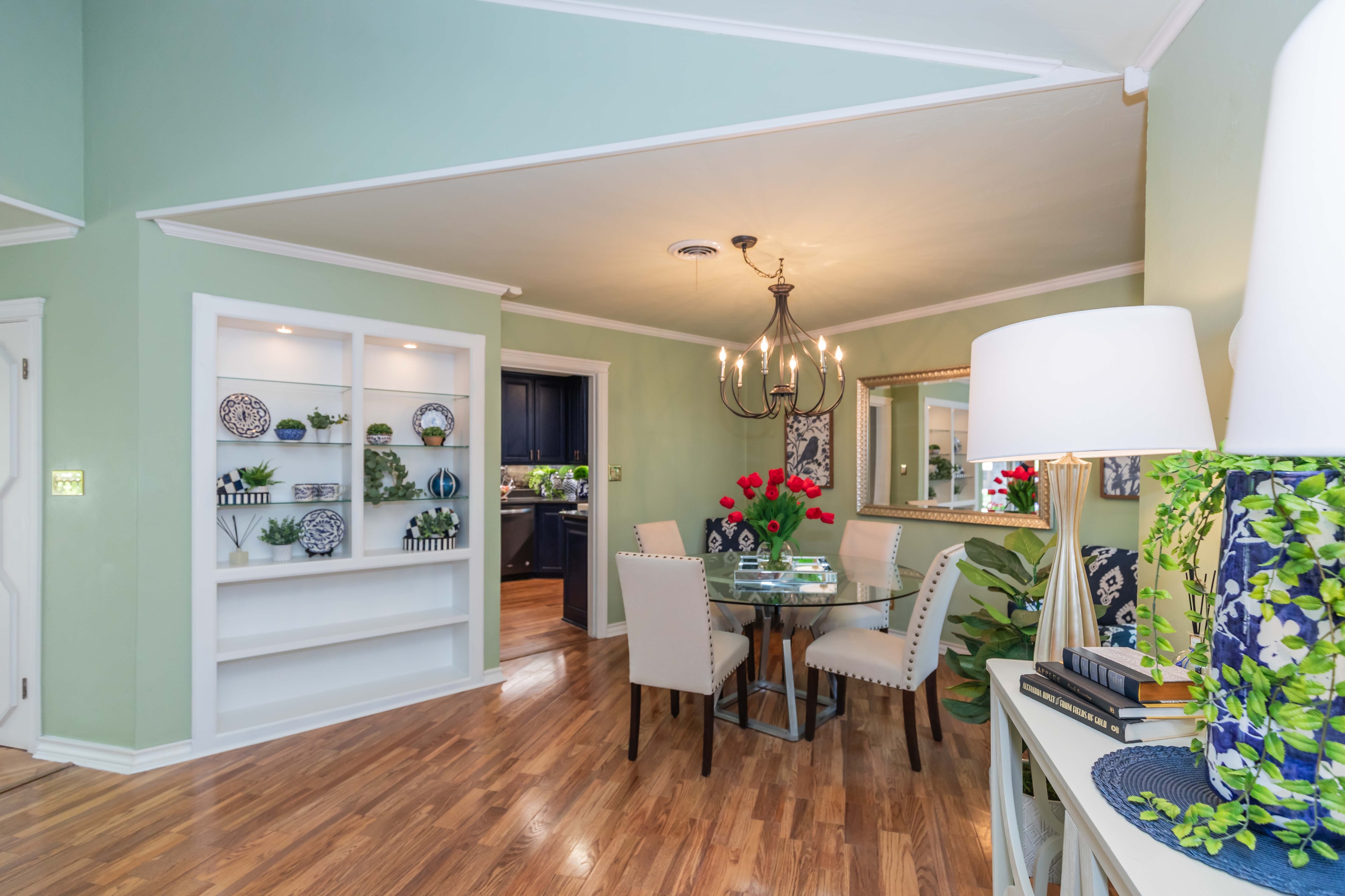 After staging — dining room transformation